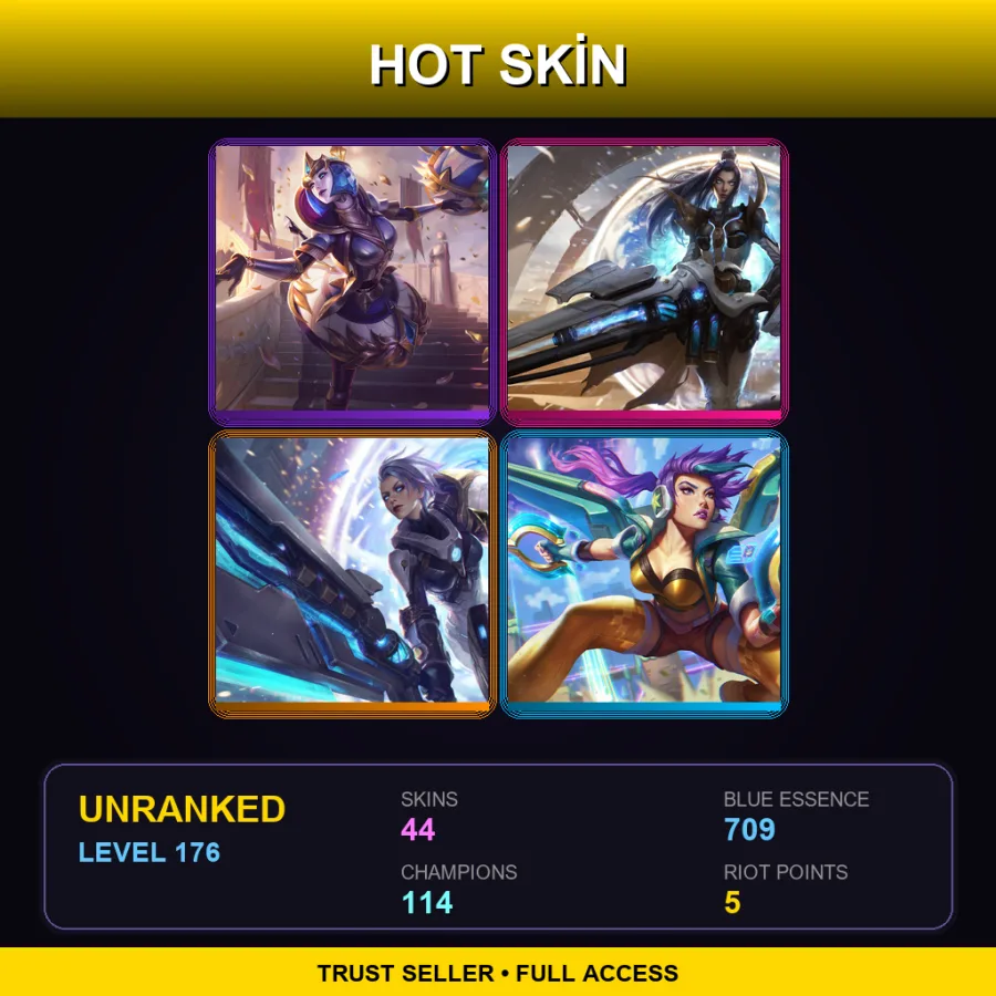 VN | Lv176 | Unranked | 44 Skin | 114 Champ