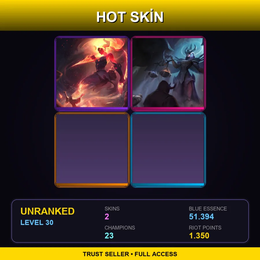 EUW | Lv30 | Unranked | 2 Skin | 23 Champ — LoL account