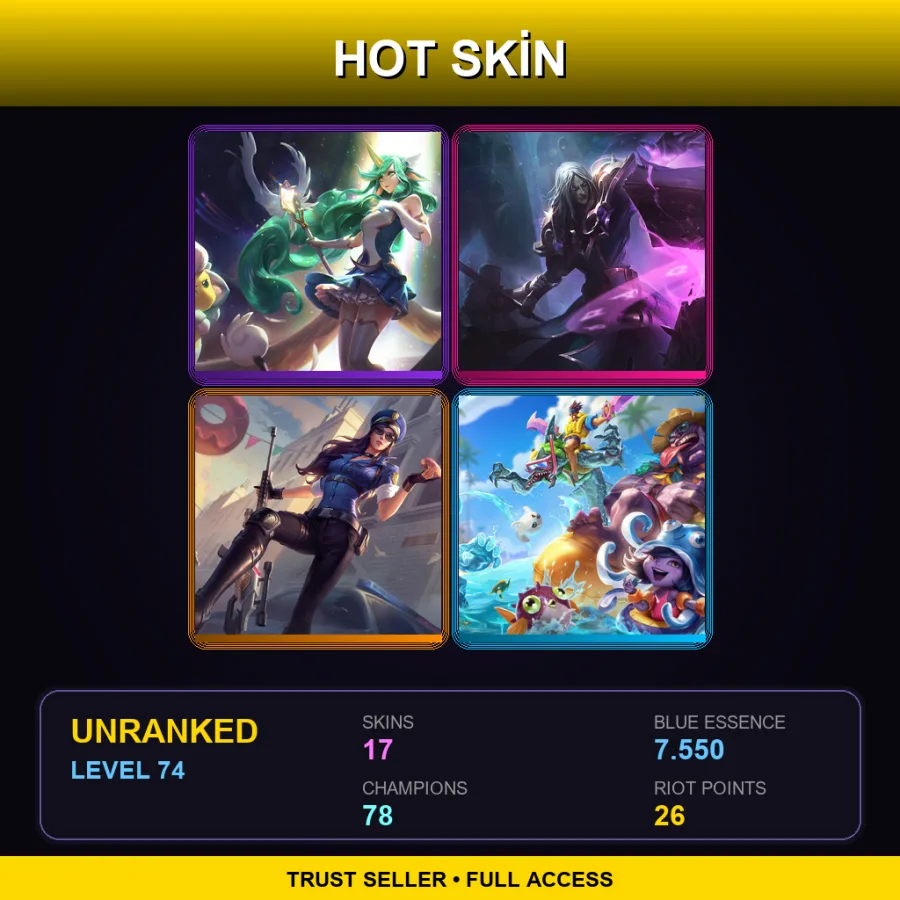 EUNE | Lv74 | Unranked | 17 Skin | 78 Champ