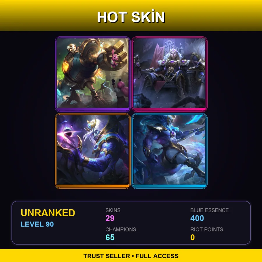 LAS | Lv90 | Unranked | 29 Skin | 65 Champ