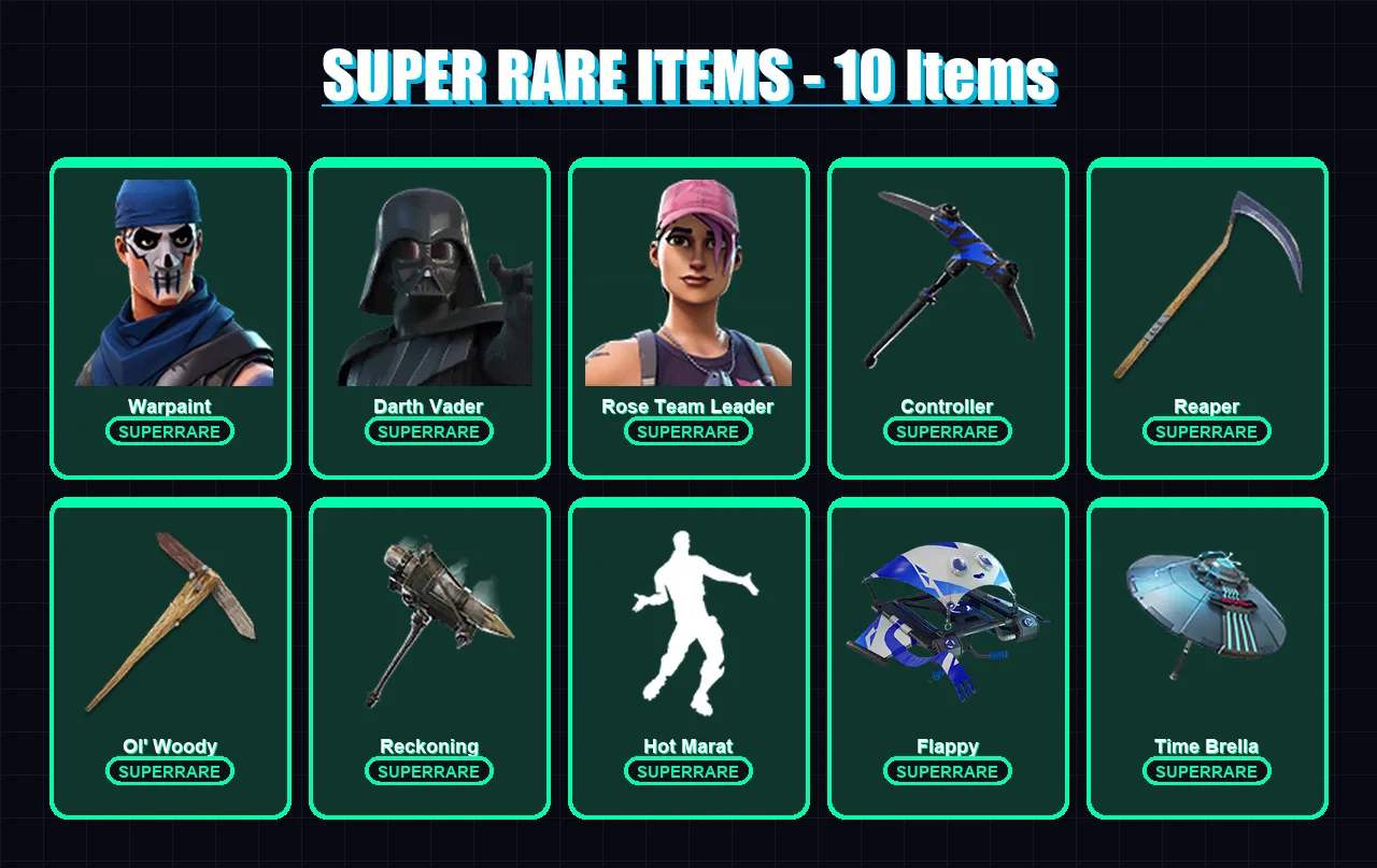 [PC/XBOX] | Warpaint | Darth Vader | Rose Team Leader | Blaze | A.I.M. | 138 skin | 157 pickaxe | 135 emote | 160 glider | Lv1824