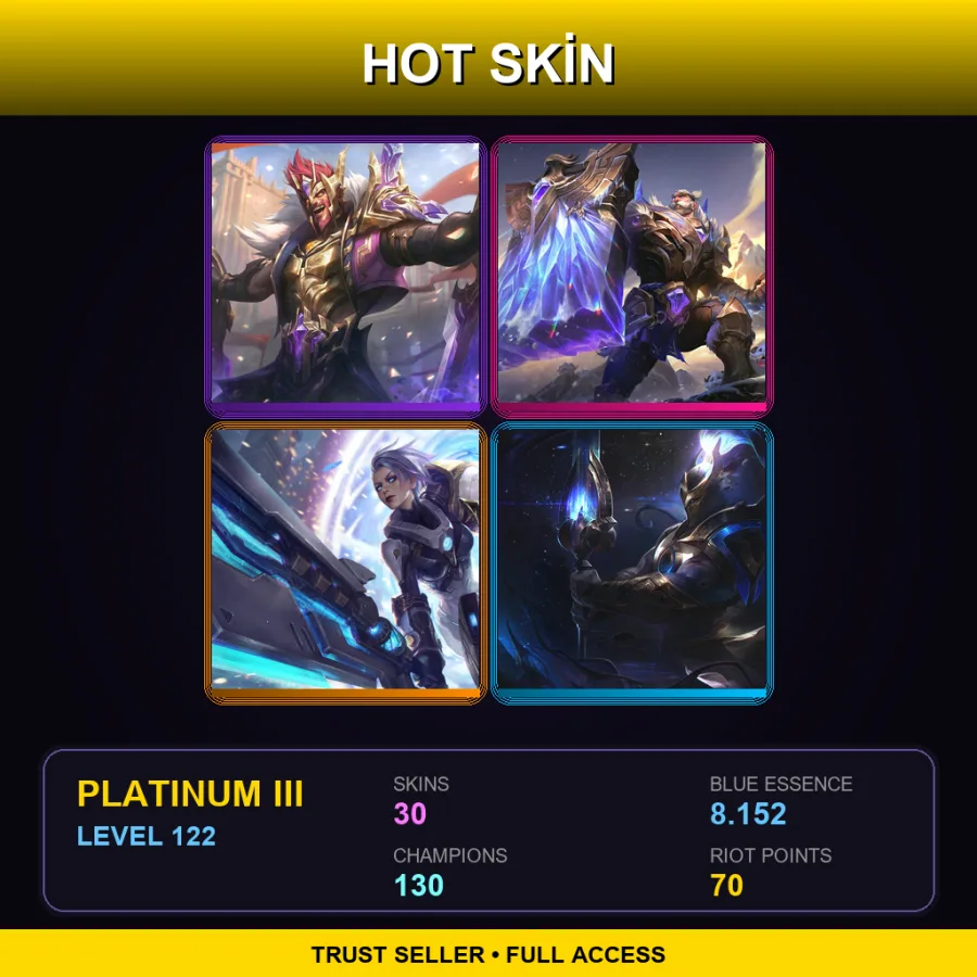 BR | Lv122 | Platinum III | 30 Skin | 130 Champ