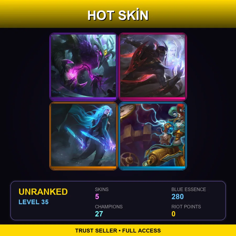 EUNE | Lv35 | Unranked | 5 Skin | 27 Champ