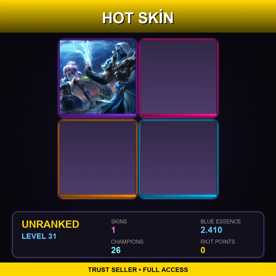 EUW | Lv31 | Unranked | 1 Skin | 26 Champ