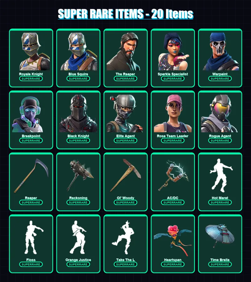 [PC/PSN] | Royale Knight | Blue Squire | The Reaper | Sparkle Specialist | Warpaint | 207 skin | 205 pickaxe | 224 emote | 197 glider | Lv2903