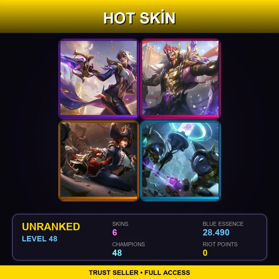 LAN | Lv48 | Unranked | 6 Skin | 48 Champ — Victorious Draven