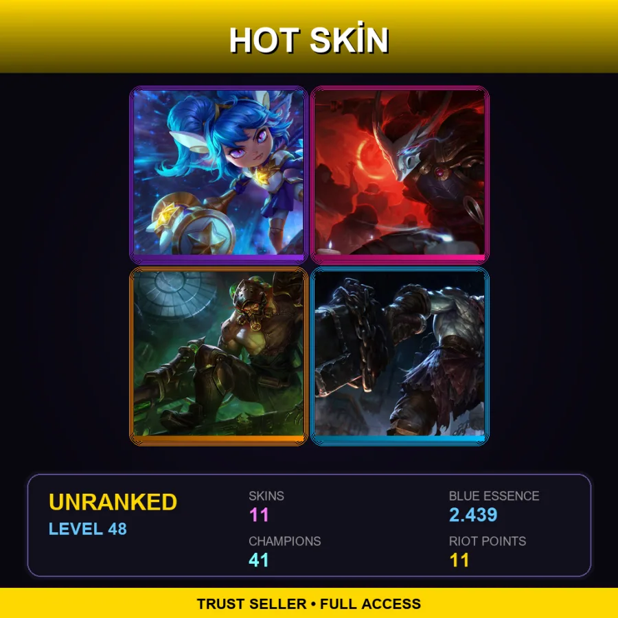 SG | Lv48 | Unranked | 11 Skin | 41 Champ — Blood Moon Yasuo
