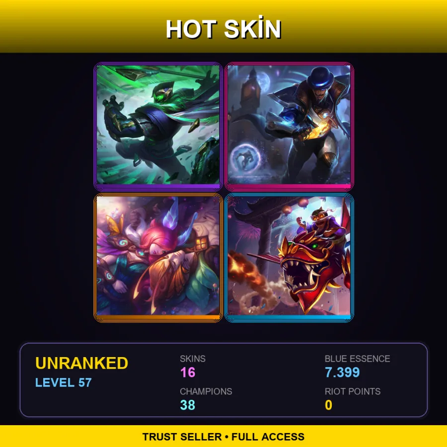 LAS | Conqueror Jax | Pulsefire Twisted Fate | Elderwood Xayah | Dragonwing Corki | 16 Skin | 38 Champ | Lv57
