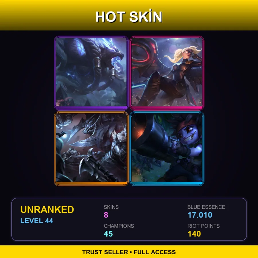 LAN | Lv44 | Unranked | 8 Skin | 45 Champ — Brolaf