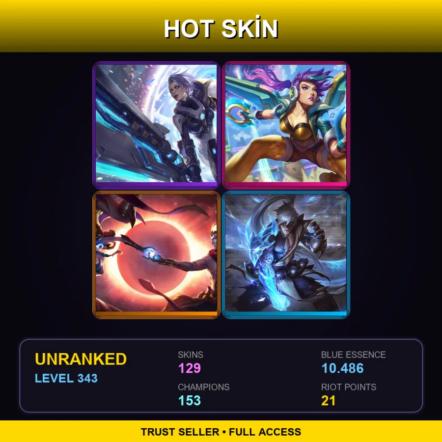 SG | Lv343 | Unranked | 129 Skin | 153 Champ