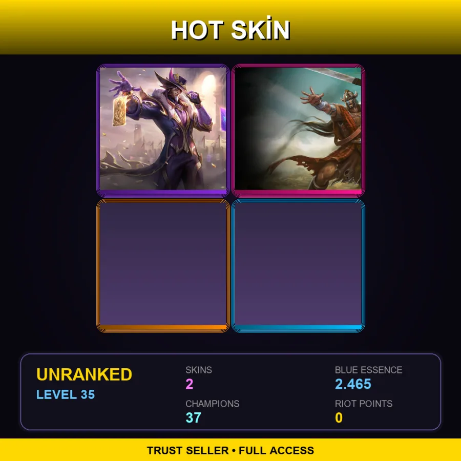 EUW | Lv35 | Unranked | 2 Skin | 37 Champ — LoL account