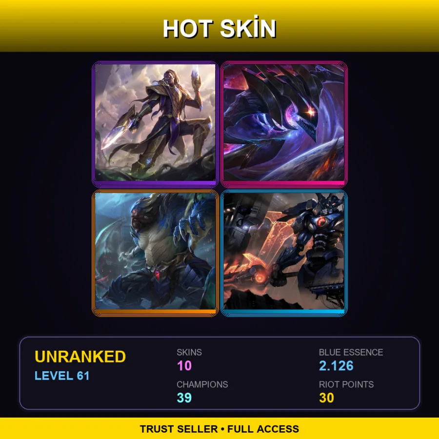 BR | Lv61 | Unranked | 10 Skin | 39 Champ