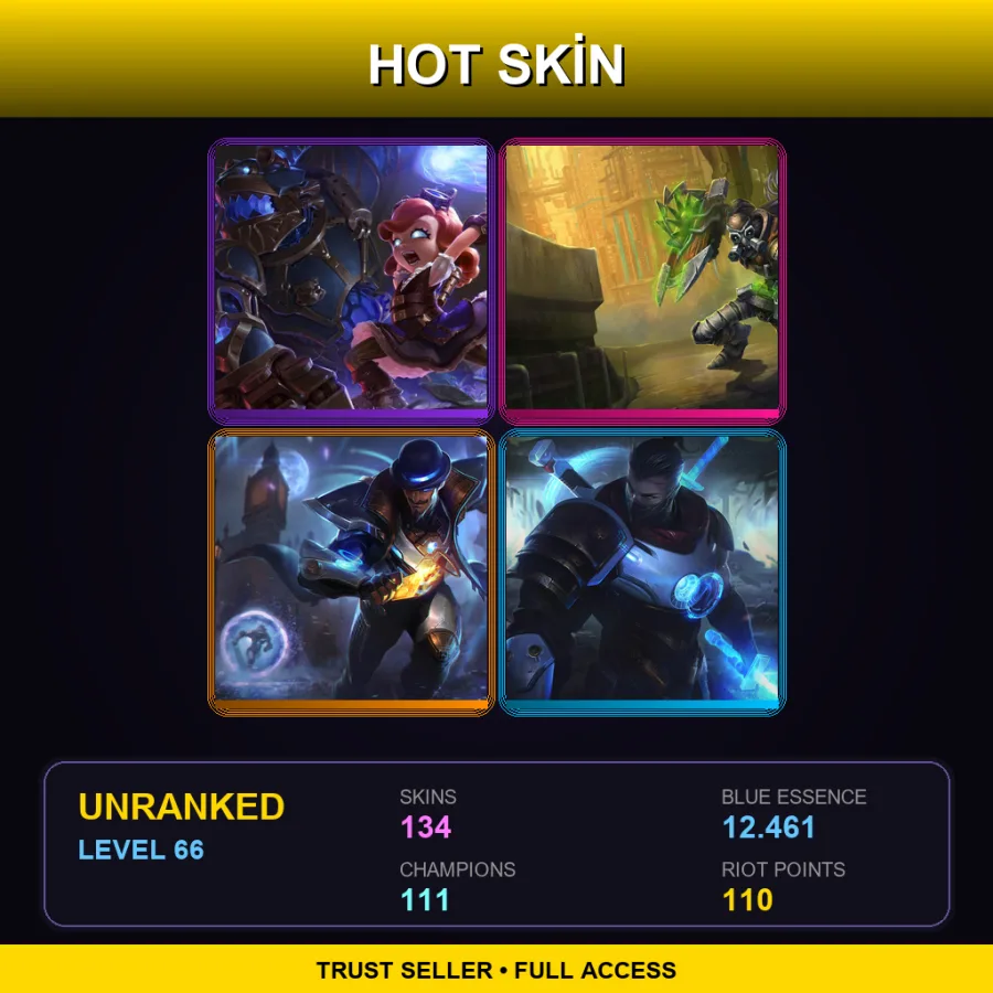 EUW | Lv66 | Unranked | 134 Skin | 111 Champ