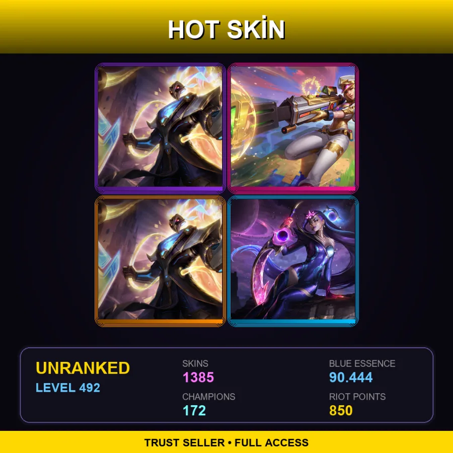 TW | Prestige Pulsefire Thresh (2022) | Prestige Arcade Caitlyn (2022) | Prestige Pulsefire Thresh | 1385 Skin | 172 Champ | Lv492