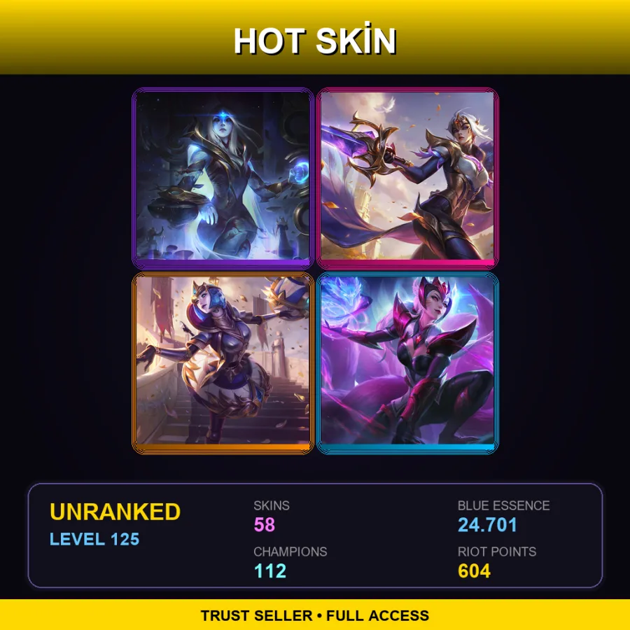 TR | Lv125 | Unranked | 58 Skin | 112 Champ