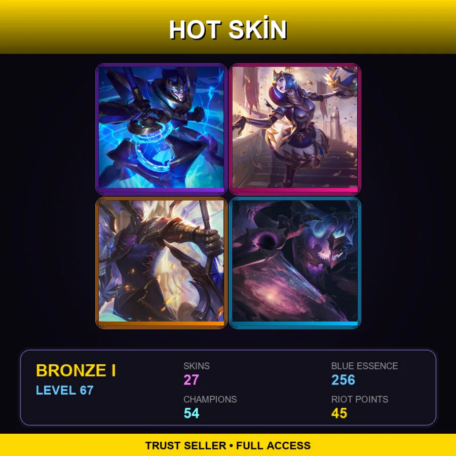 BR | Lv67 | Bronze I | 27 Skin | 54 Champ — LoL account