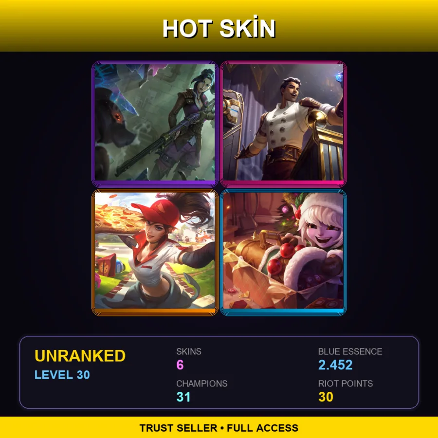 NA | Lv30 | Unranked | 6 Skin | 31 Champ