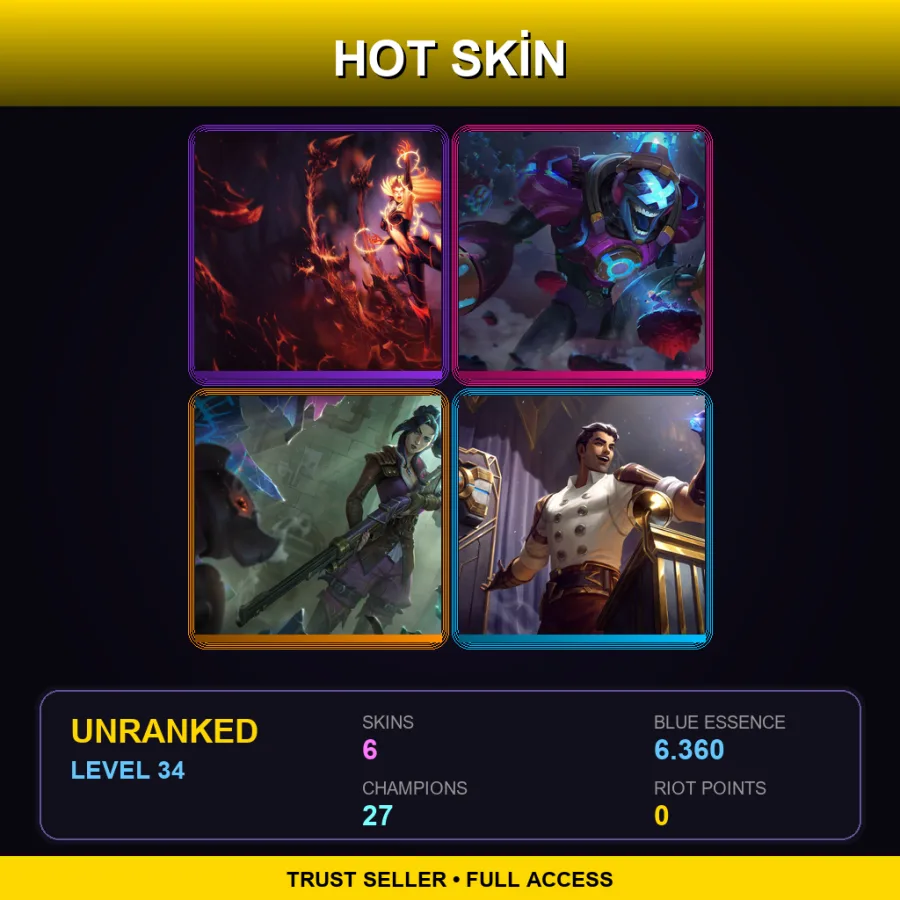 EUNE | Lv34 | Unranked | 6 Skin | 27 Champ