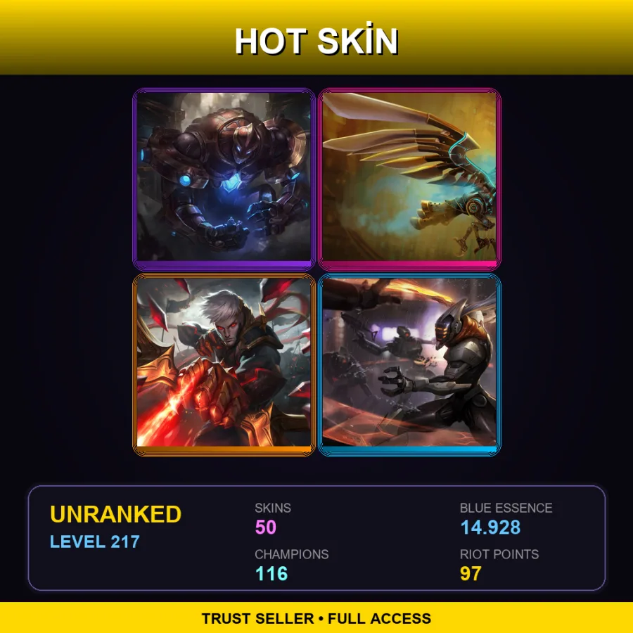 LAS | Lv217 | Unranked | 50 Skin | 116 Champ