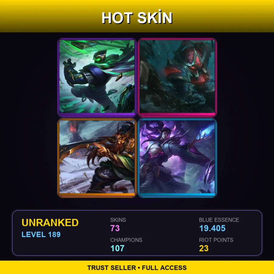 EUNE | Lv189 | Unranked | 73 Skin | 107 Champ — Marauder Kalista