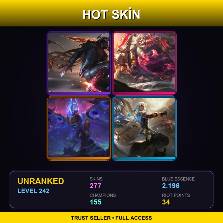 NA | Lv242 | Unranked | 277 Skin | 155 Champ