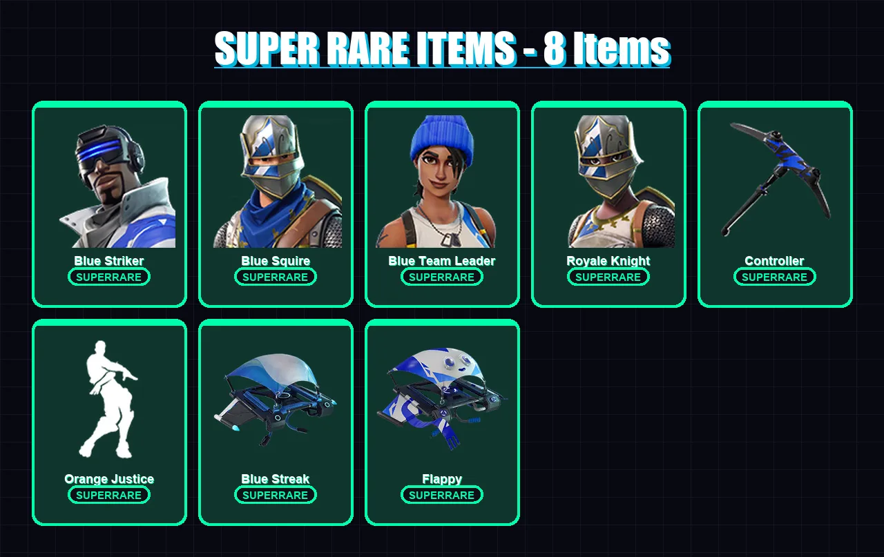 [PS4/PS5/PC] | Blue Striker | Blue Squire | Blue Team Leader | Royale Knight | Carbide | 8 skin | 20 pickaxe | 14 emote | 22 glider | Lv237