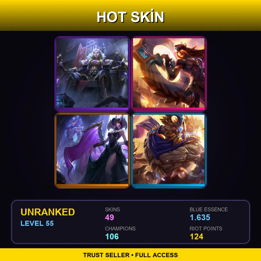EUNE | Lv55 | Unranked | 49 Skin | 106 Champ