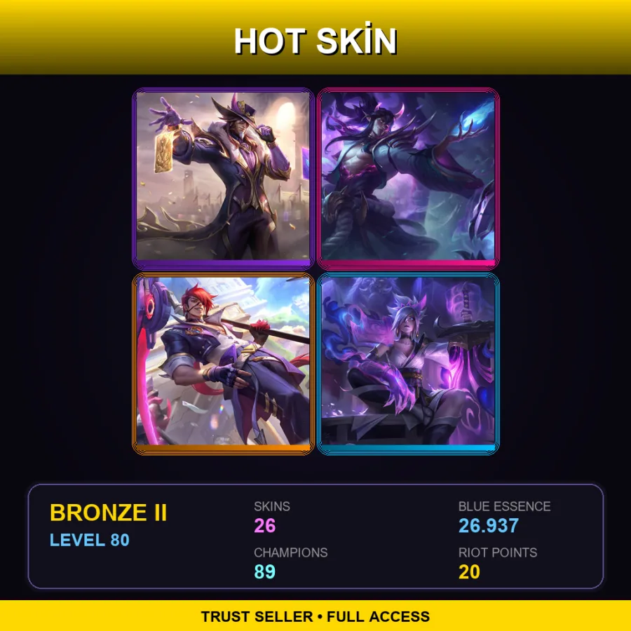 EUNE | Lv80 | Bronze II | 26 Skin | 89 Champ
