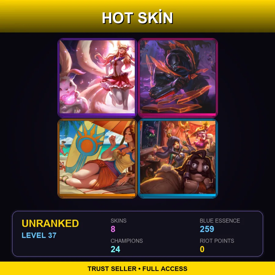 LAN | Lv37 | Unranked | 8 Skin | 24 Champ