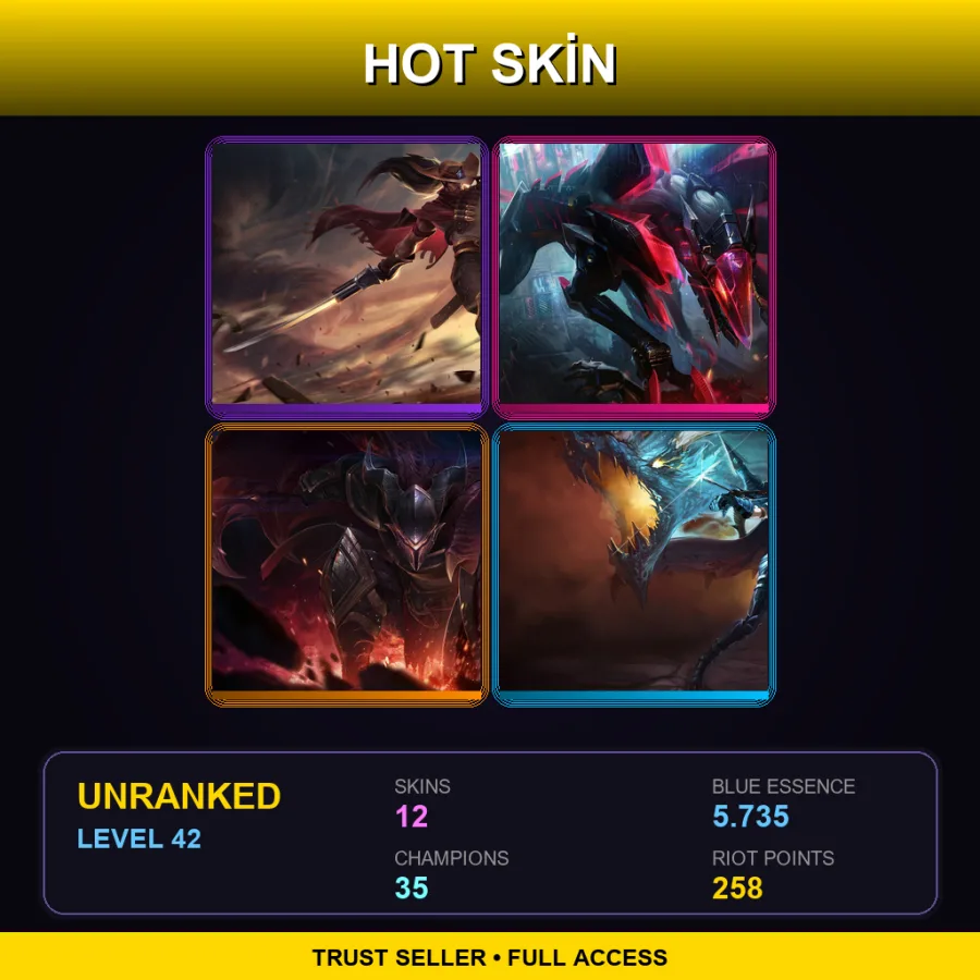 NA | Lv42 | Unranked | 12 Skin | 35 Champ