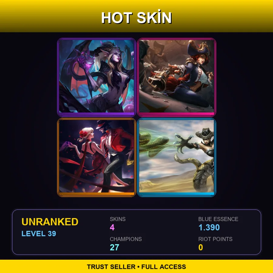 BR | Lv39 | Unranked | 4 Skin | 27 Champ
