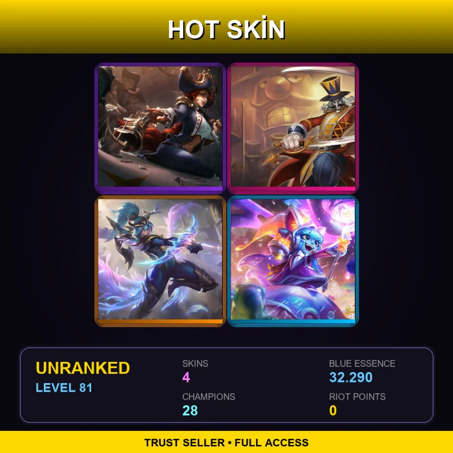 RU | Lv81 | Unranked | 4 Skin | 28 Champ