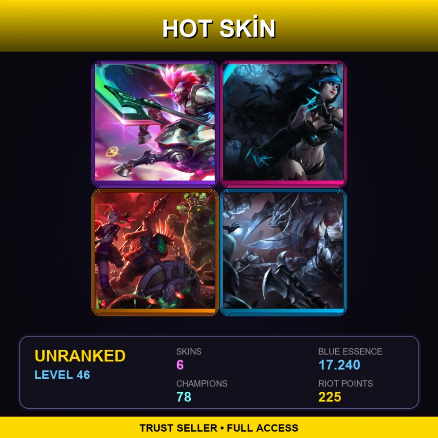 EUW | Lv46 | Unranked | 6 Skin | 78 Champ
