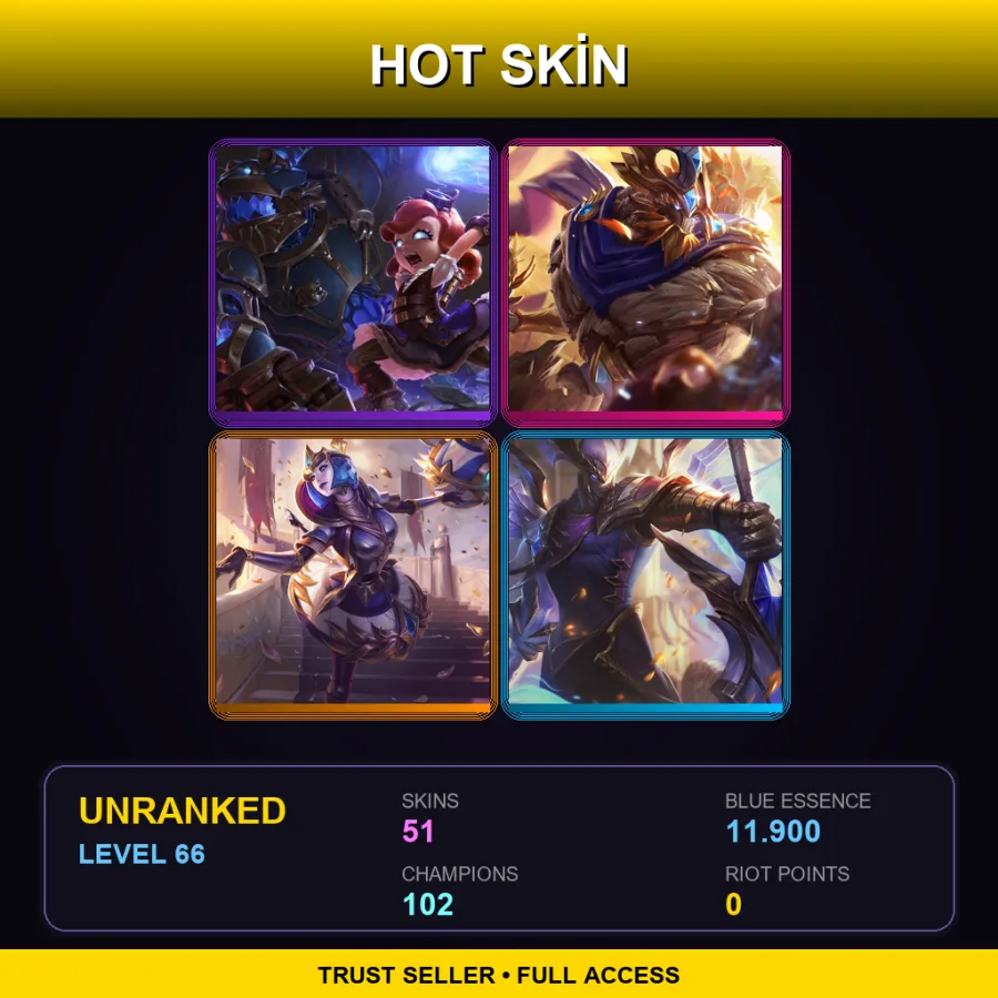 SG | Lv66 | Unranked | 51 Skin | 102 Champ