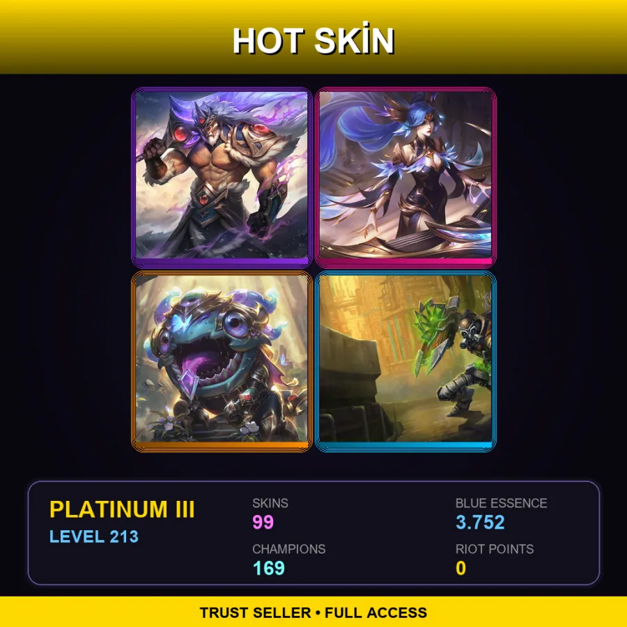 VN | Lv213 | Platinum III | 99 Skin | 169 Champ