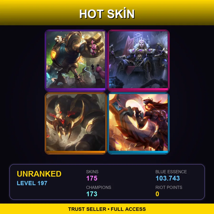VN | Lv197 | Unranked | 175 Skin | 173 Champ