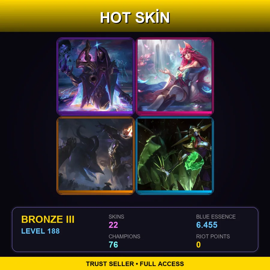 LAS | Lv188 | Bronze III | 22 Skin | 76 Champ