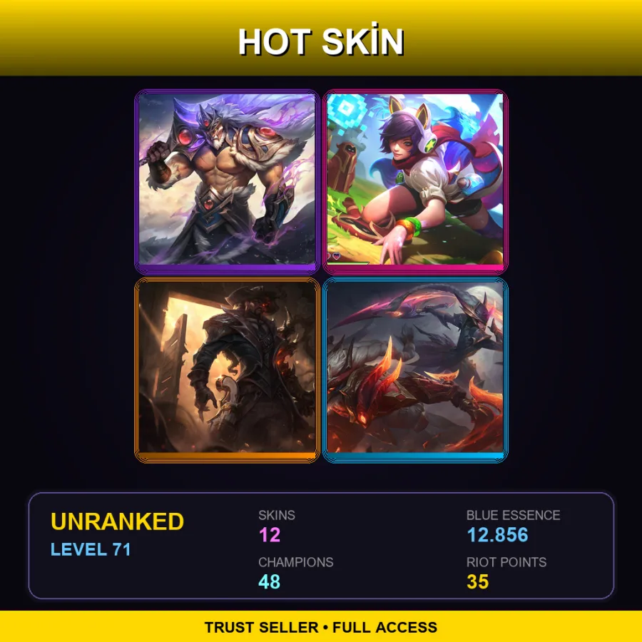 SG | Lv71 | Unranked | 12 Skin | 48 Champ