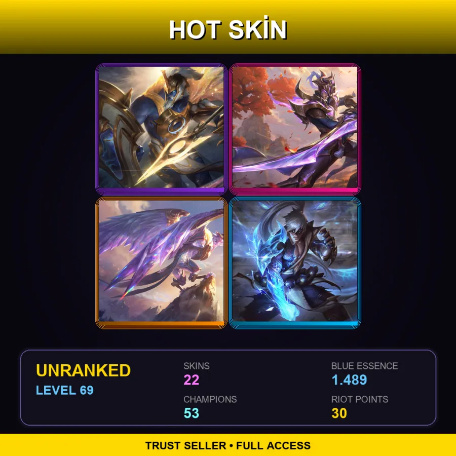 TR | Lv69 | Unranked | 22 Skin | 53 Champ — LoL account