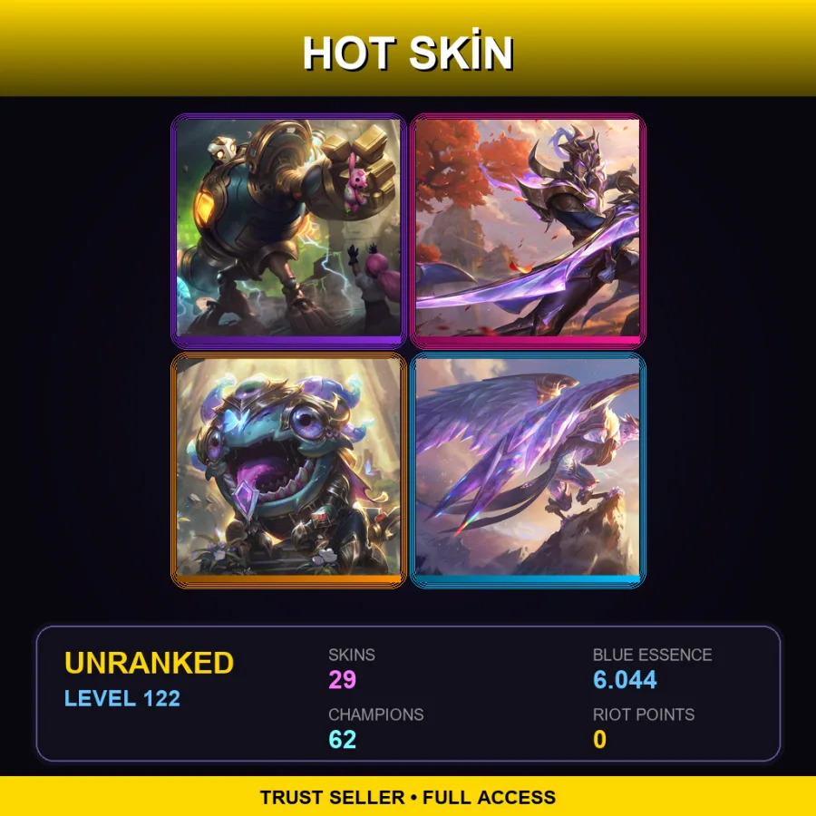 LAS | Lv122 | Unranked | 29 Skin | 62 Champ