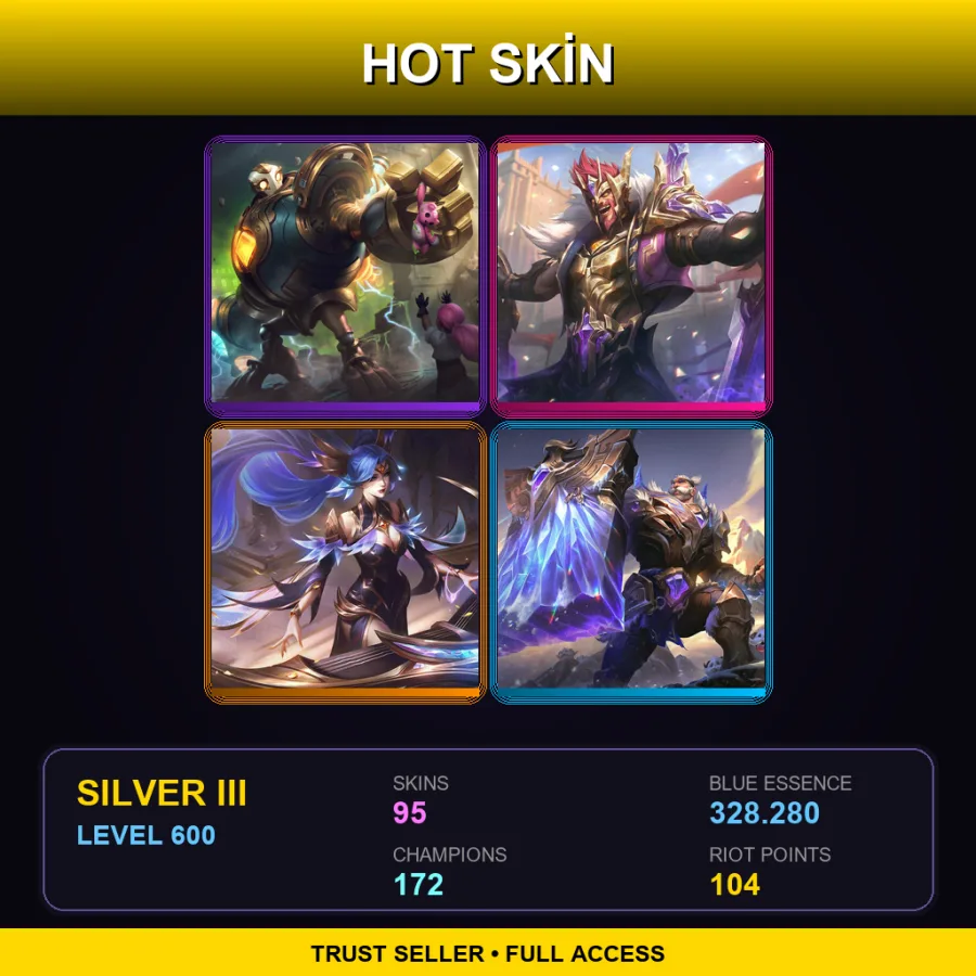 SG | Lv600 | Silver III | 95 Skin | 172 Champ
