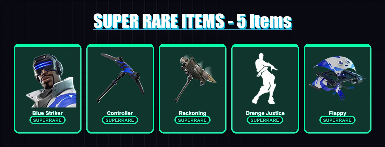 [PS4/PS5/XBOX/PC] | Blue Striker | Drift | Eternal Knight | The Visitor | The Scientist | 57 skin | 56 pickaxe | 64 emote | 66 glider | Lv1157