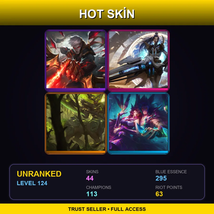 EUNE | Lv124 | Unranked | 44 Skin | 113 Champ
