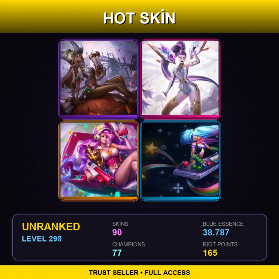 EUW | Lv298 | Unranked | 90 Skin | 77 Champ — Battle Bunny Prime Riven