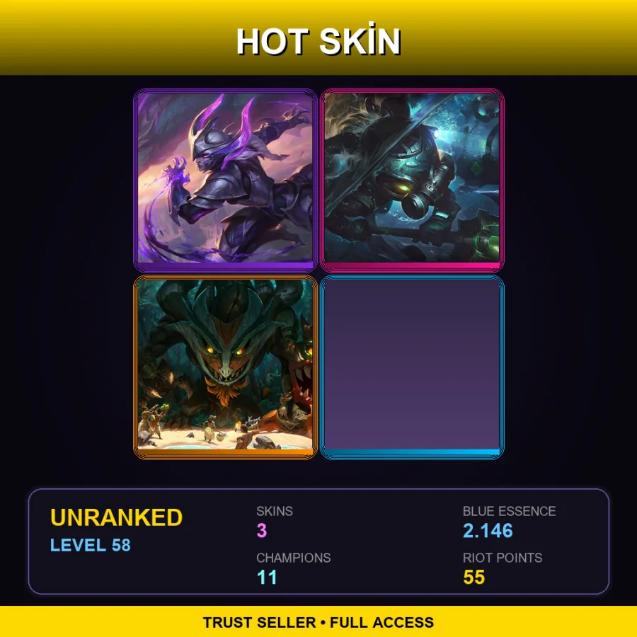 BR | Lv58 | Unranked | 3 Skin | 11 Champ