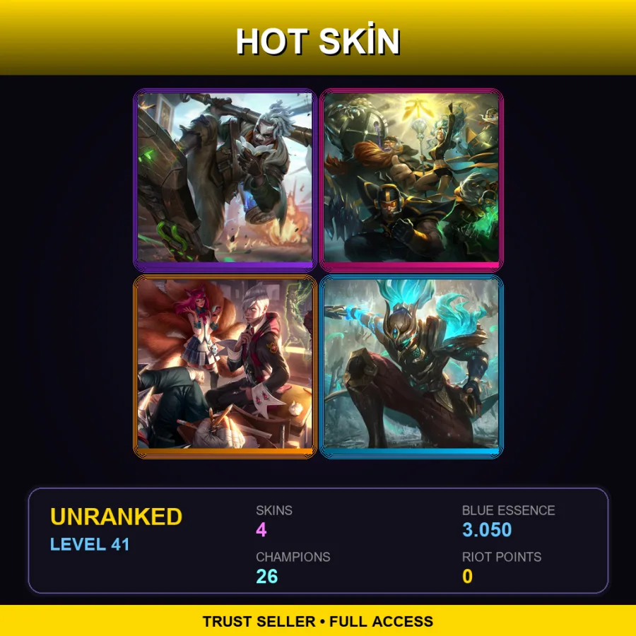 EUNE | Lv41 | Unranked | 4 Skin | 26 Champ