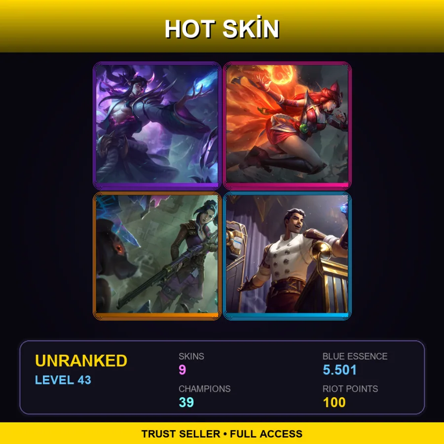 LAN | Lv43 | Unranked | 9 Skin | 39 Champ