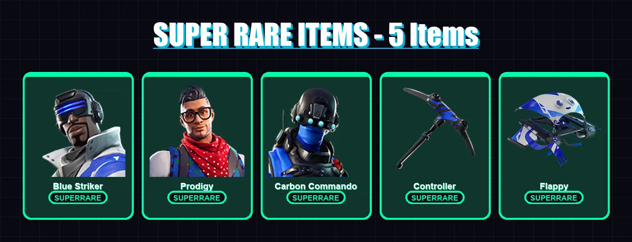 [SWITCH/XBOX/PSN/PC] | Blue Striker | Prodigy | Carbon Commando | Lt. Evergreen | Wooly Warrior | 5 skin | 5 pickaxe | 6 emote | 9 glider | Lv73