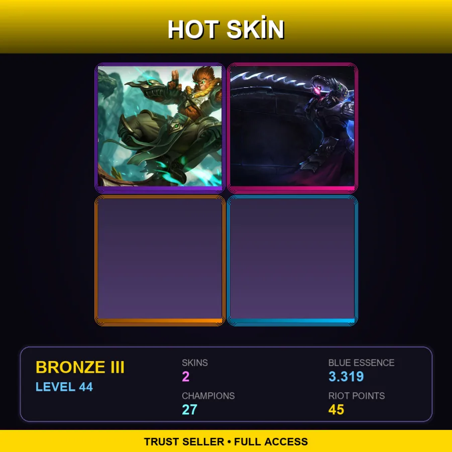 BR | Lv44 | Bronze III | 2 Skin | 27 Champ
