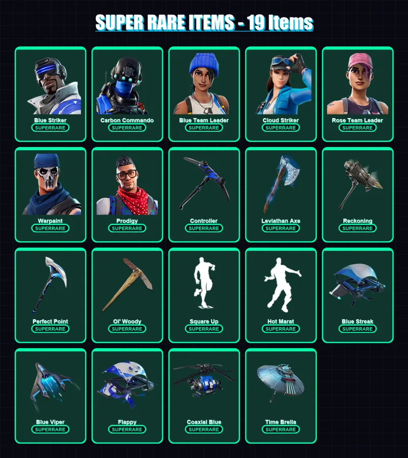 [PC/XBOX] | Blue Striker | Carbon Commando | Blue Team Leader | 113 skin | Lv1098